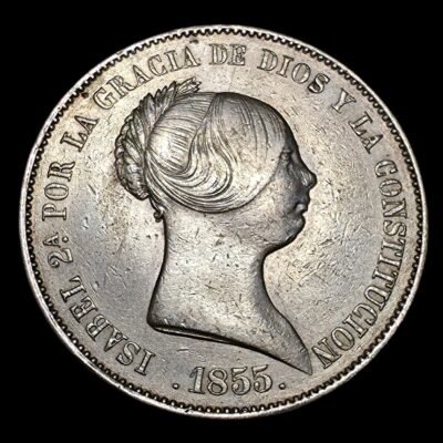 20 reales Isabel II 1855 ceca Madrid
