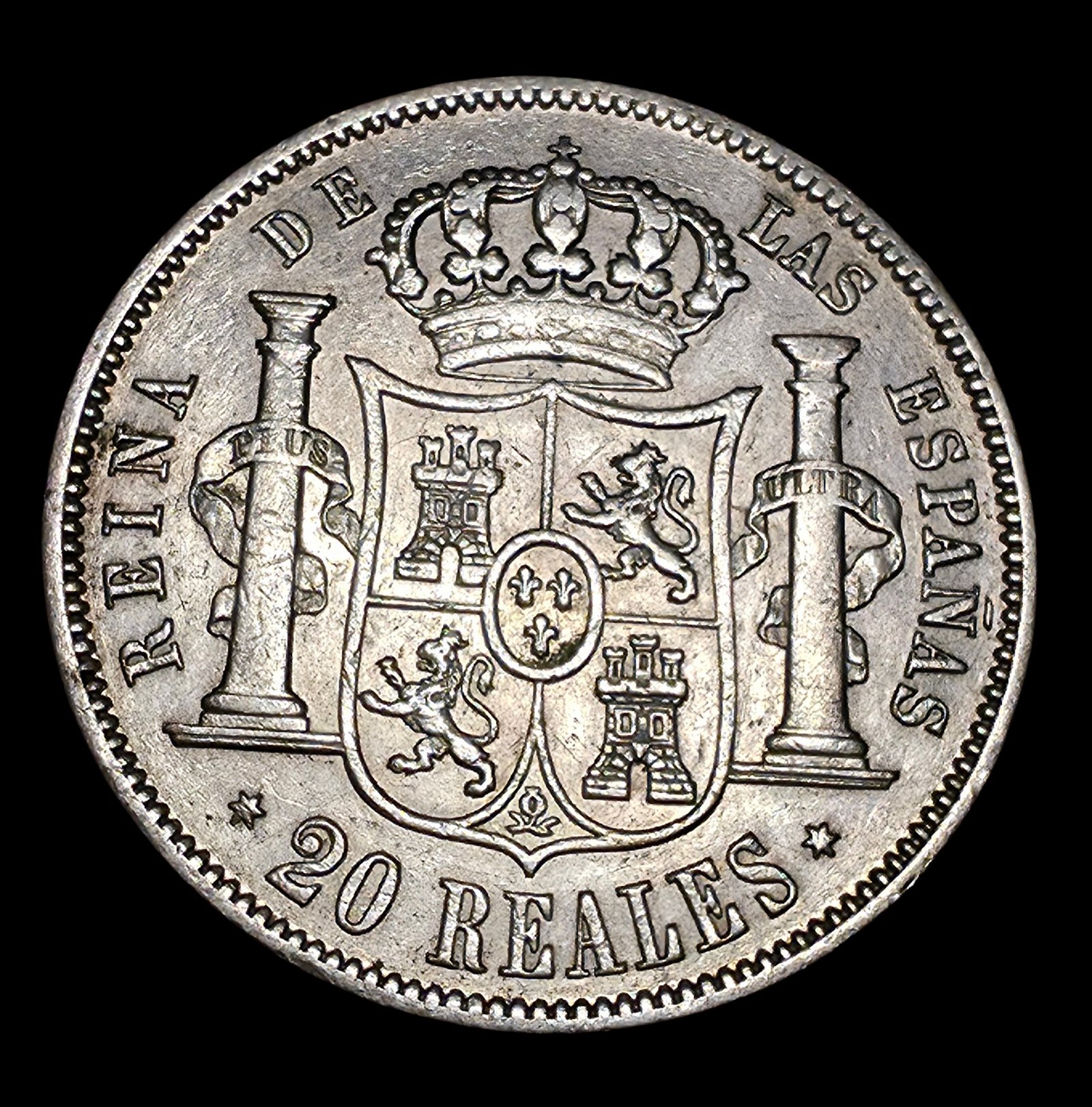 20 reales Isabel II 1855 ceca Madrid 2 20 reales Isabel II 1855 ceca Madrid - Imagen 2