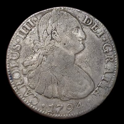8 reales Carlos IIII 1794 ceca México