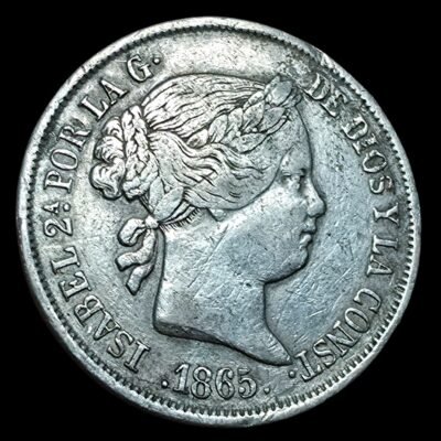 40 céntimos de escudo de Isabel II 1865 Madrid